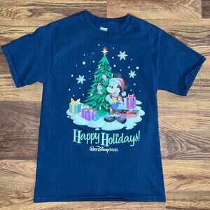 WDW Disney Parks Christmas Happy Holidays Mickey Shirt Adult Size Small